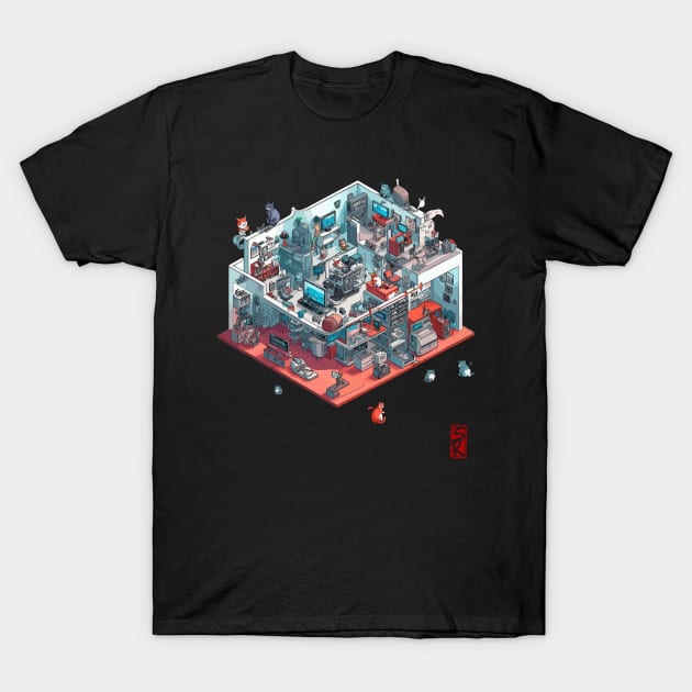 isometric cat office T-Shirt by siriusreno